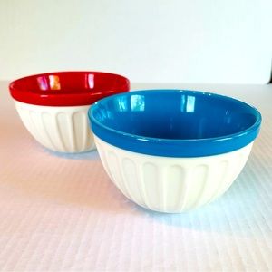 Starbucks 2007 Red & Blue Ice Cream Bowls